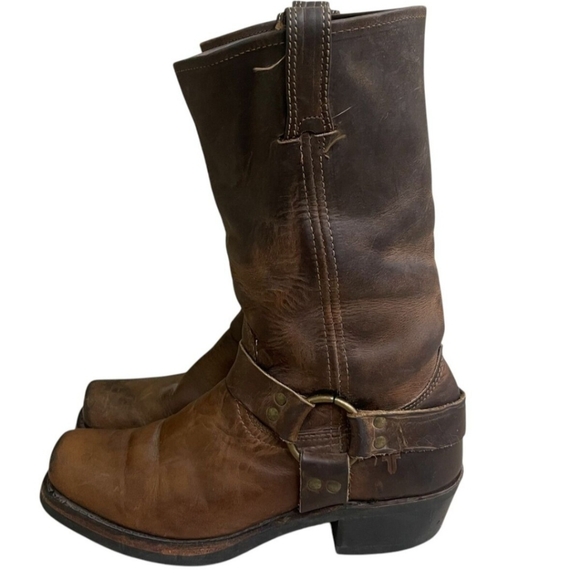 Frye Harness 12R Brown Leather Men’s Boots Size 10 - Picture 3 of 7